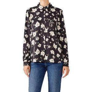 L’Academie floral button down blouse